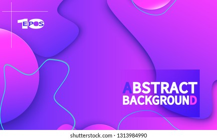 Fluid shapes composition. Wavy abstract cover design. Creative colorful wallpaper. Trendy gradient poster. Vector illustration.