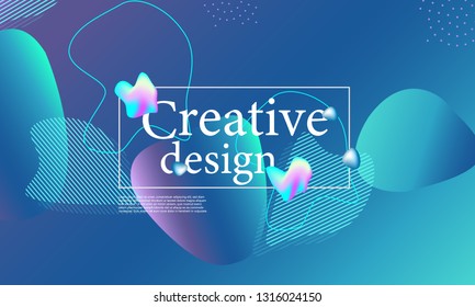 Fluid shapes composition. Wavy abstract cover design. Creative colorful wallpaper. Trendy gradient poster. Vector illustration.