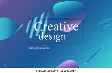 Fluid shapes composition. Wavy abstract cover design. Creative colorful wallpaper. Trendy gradient poster. Vector illustration.