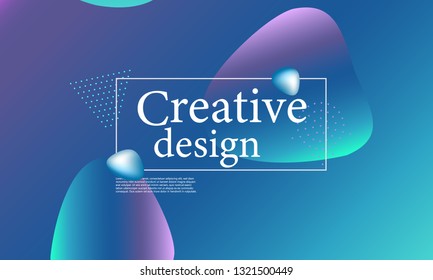 Fluid shapes composition. Wavy abstract cover design. Creative colorful wallpaper. Trendy gradient poster. Vector illustration.