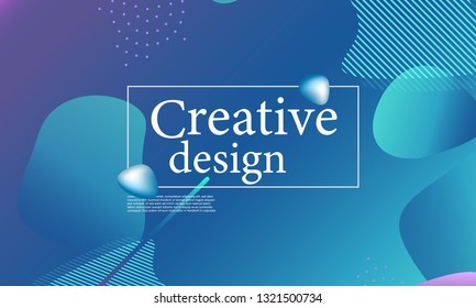 Fluid shapes composition. Wavy abstract cover design. Creative colorful wallpaper. Trendy gradient poster. Vector illustration.