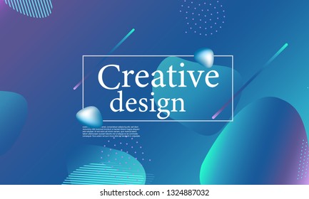 Fluid shapes composition. Wavy abstract cover design. Creative colorful wallpaper. Trendy gradient poster. Vector illustration.