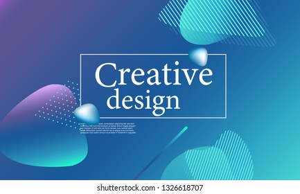 Fluid shapes composition. Wavy abstract cover design. Creative colorful wallpaper. Trendy gradient poster. Vector illustration.