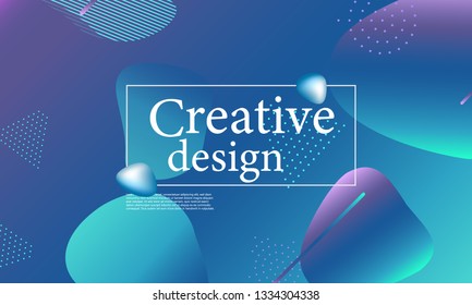 Fluid shapes composition. Wavy abstract cover design. Creative colorful wallpaper. Trendy gradient poster. Vector illustration.