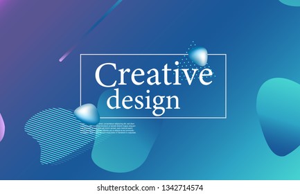 Fluid shapes composition. Wavy abstract cover design. Creative colorful wallpaper. Trendy gradient poster. Vector illustration.