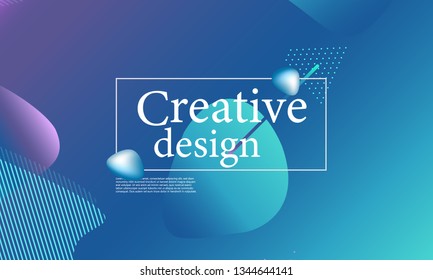 Fluid shapes composition. Wavy abstract cover design. Creative colorful wallpaper. Trendy gradient poster. Vector illustration.