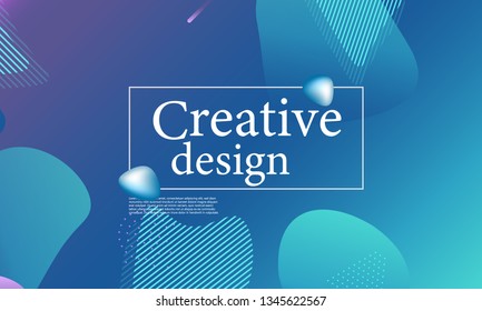 Fluid shapes composition. Wavy abstract cover design. Creative colorful wallpaper. Trendy gradient poster. Vector illustration.