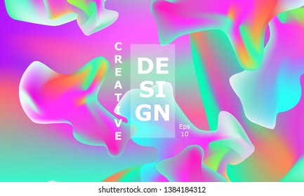 Fluid shapes composition. Wavy abstract cover design. Creative colorful wallpaper. Trendy gradient poster. Vector illustration.