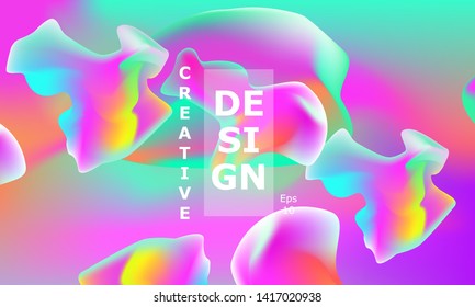 Fluid shapes composition. Wavy abstract cover design. Creative colorful wallpaper. Trendy gradient poster. Vector illustration.