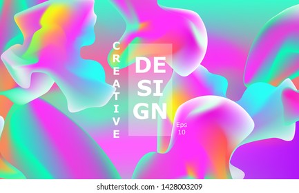 Fluid shapes composition. Wavy abstract cover design. Creative colorful wallpaper. Trendy gradient poster. Vector illustration.