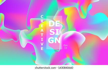 Fluid shapes composition. Wavy abstract cover design. Creative colorful wallpaper. Trendy gradient poster. Vector illustration.