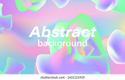 Fluid shapes composition. Wavy abstract cover design. Creative colorful wallpaper. Trendy gradient poster. Vector illustration.