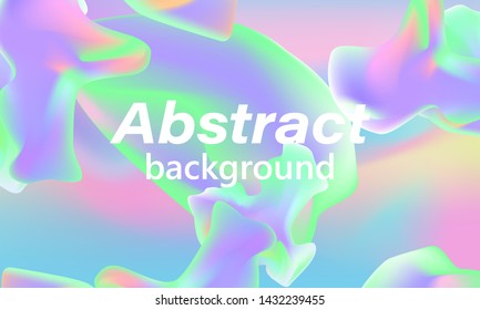 Fluid shapes composition. Wavy abstract cover design. Creative colorful wallpaper. Trendy gradient poster. Vector illustration.