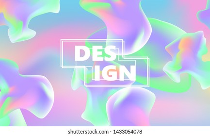 Fluid shapes composition. Wavy abstract cover design. Creative colorful wallpaper. Trendy gradient poster. Vector illustration.