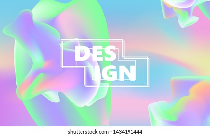 Fluid shapes composition. Wavy abstract cover design. Creative colorful wallpaper. Trendy gradient poster. Vector illustration.