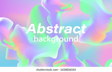 Fluid shapes composition. Wavy abstract cover design. Creative colorful wallpaper. Trendy gradient poster. Vector illustration.