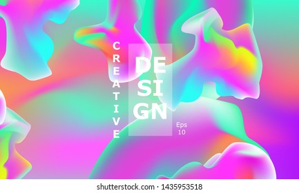 Fluid shapes composition. Wavy abstract cover design. Creative colorful wallpaper. Trendy gradient poster. Vector illustration.