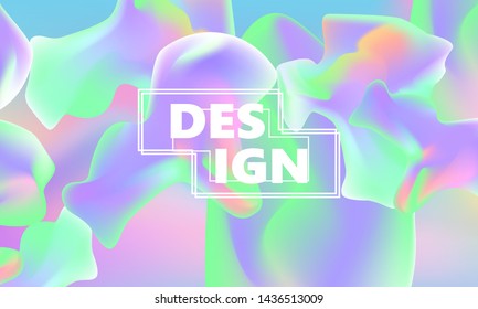 Fluid shapes composition. Wavy abstract cover design. Creative colorful wallpaper. Trendy gradient poster. Vector illustration.