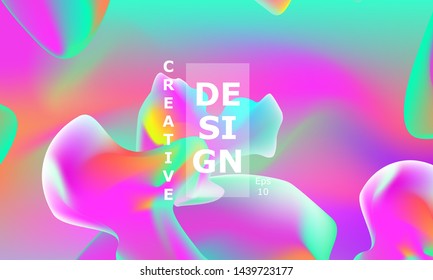 Fluid shapes composition. Wavy abstract cover design. Creative colorful wallpaper. Trendy gradient poster. Vector illustration.