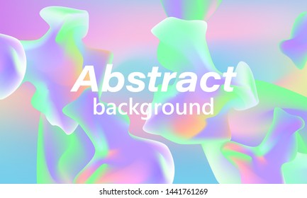 Fluid shapes composition. Wavy abstract cover design. Creative colorful wallpaper. Trendy gradient poster. Vector illustration.