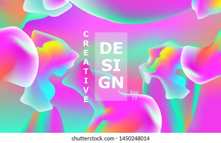Fluid shapes composition. Wavy abstract cover design. Creative colorful wallpaper. Trendy gradient poster. Vector illustration.