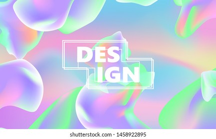 Fluid shapes composition. Wavy abstract cover design. Creative colorful wallpaper. Trendy gradient poster. Vector illustration.