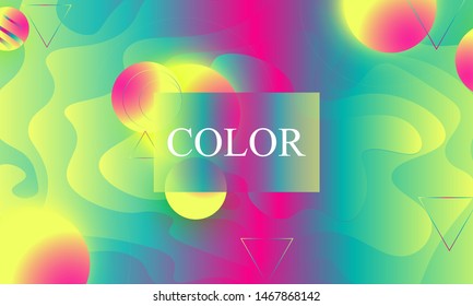 Fluid shapes composition. Wavy abstract cover design. Creative colorful wallpaper. Trendy gradient poster. Vector illustration. Abstract fluid shapes.