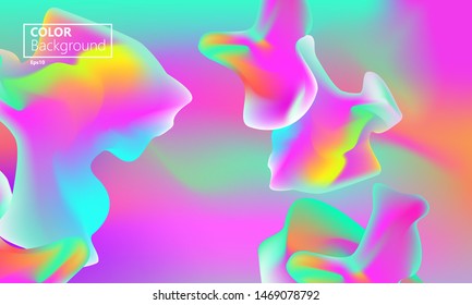 Fluid shapes composition. Wavy abstract cover design. Creative colorful wallpaper. Trendy gradient poster. Vector illustration.