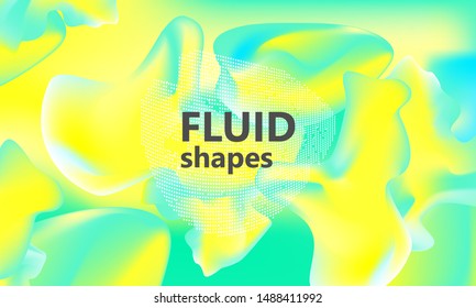 Fluid shapes composition. Wavy abstract cover design. Creative colorful wallpaper. Trendy gradient poster. Vector illustration.