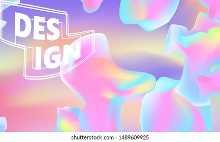 Fluid shapes composition. Wavy abstract cover design. Creative colorful wallpaper. Trendy gradient poster. Vector illustration.