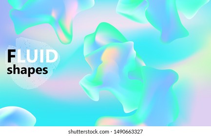 Fluid shapes composition. Wavy abstract cover design. Creative colorful wallpaper. Trendy gradient poster. Vector illustration.