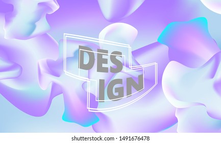 Fluid shapes composition. Wavy abstract cover design. Creative colorful wallpaper. Trendy gradient poster. Vector illustration.