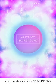 Fluid shapes cover with liquid dynamic background. Neon bauhaus background with fluorescent purple. Graphic template for placard, presentation, banner, brochure. Colorful fluid shapes cover.