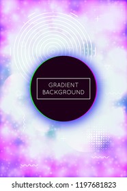 Fluid shapes cover with liquid dynamic background. Neon bauhaus background with fluorescent purple. Graphic template for placard, presentation, banner, brochure. Futuristic fluid shapes cover.
