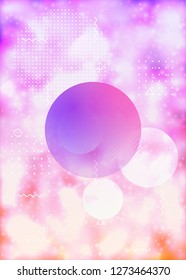 Fluid shapes cover with liquid dynamic background. Neon bauhaus background with fluorescent purple. Graphic template for book, annual, mobile interface, web app. Retro fluid shapes cover.