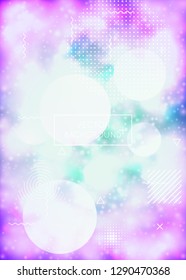 Fluid shapes cover with liquid dynamic background. Neon bauhaus background with fluorescent purple. Graphic template for flyer, ui, magazine, poster, banner and app. Dazzling fluid shapes cover.