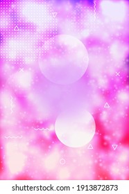Fluid shapes cover with liquid dynamic background. Neon bauhaus background with fluorescent purple. Graphic template for flyer, ui, magazine, poster, banner and app. Hipster fluid shapes cover.