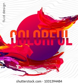 Fluid shapes design. Smear paint. Glitch vector illustration