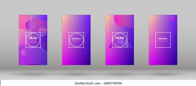 Fluid Shapes. Horizontal Orientation. Banner Design Composition. Modern Geometric Pattern. Set of Colorfull Background.