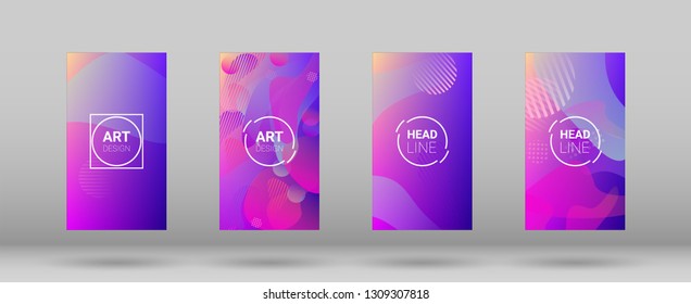 Fluid Shapes. Horizontal Orientation. Modern Geometric Pattern. Banner Design Composition. Fluid Shapes.