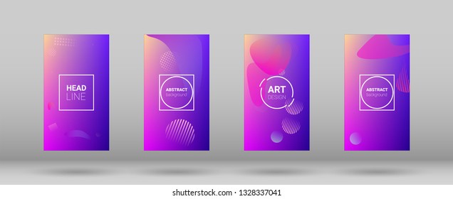 Fluid Shapes. Horizontal Orientation. Modern Geometric Pattern. Banner Design Composition. Fluid Shapes.