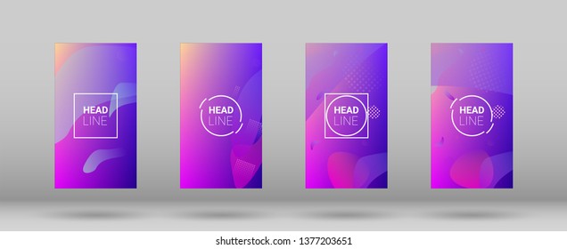 Fluid Shapes. Horizontal Orientation. Modern Geometric Pattern. Banner Design Composition. Fluid Shapes.