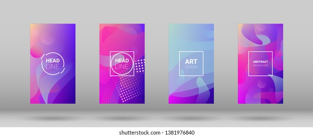 Fluid Shapes. Horizontal Orientation. Modern Geometric Pattern. Banner Design Composition. Fluid Shapes.