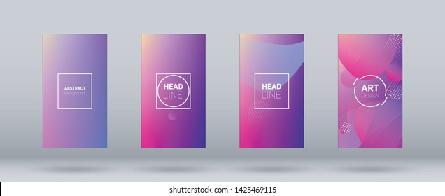 Fluid Shapes. Horizontal Orientation. Modern Geometric Pattern. Banner Design Composition. Fluid Shapes.