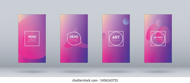 Fluid Shapes. Horizontal Orientation. Modern Geometric Pattern. Banner Design Composition. Fluid Shapes.