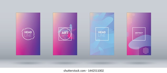 Fluid Shapes. Horizontal Orientation. Modern Geometric Pattern. Banner Design Composition. Fluid Shapes.