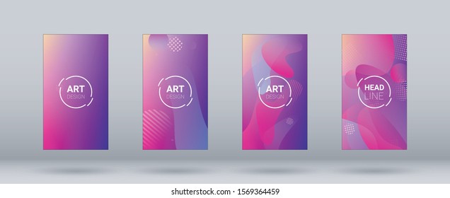 Fluid Shapes. Horizontal Orientation. Modern Geometric Pattern. Banner Design Composition. Fluid Shapes.