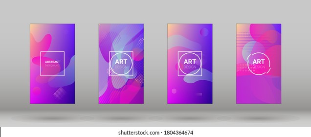 Fluid Shapes. Horizontal Orientation. Modern Geometric Pattern. Banner Design Composition. Fluid Shapes.