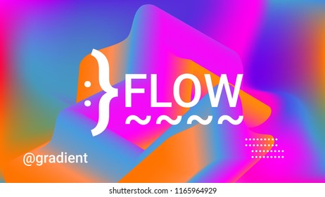 Fluid shapes. Liquid neon background. Organic fluid colors pattern. Beauty cosmetic template. Modern colorful artistic texture. Fashion art. Gradient shapes composition. Minimal geometric background