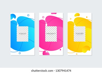 Fluid shapes modern banner template for social media stories. Banner or background for social media.